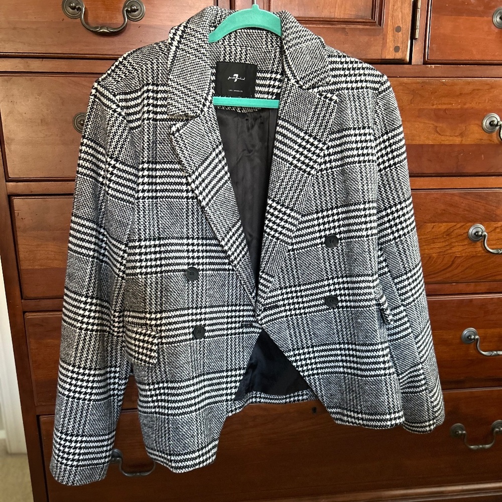 NEW 7FAM houndstooth blazer M/L - Picture 4 of 10